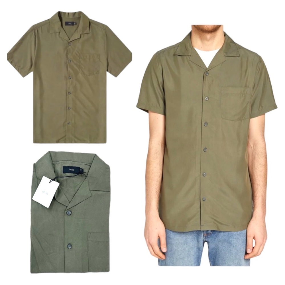 ONIA Men's Solid Vacation Shirt In Deep Sage